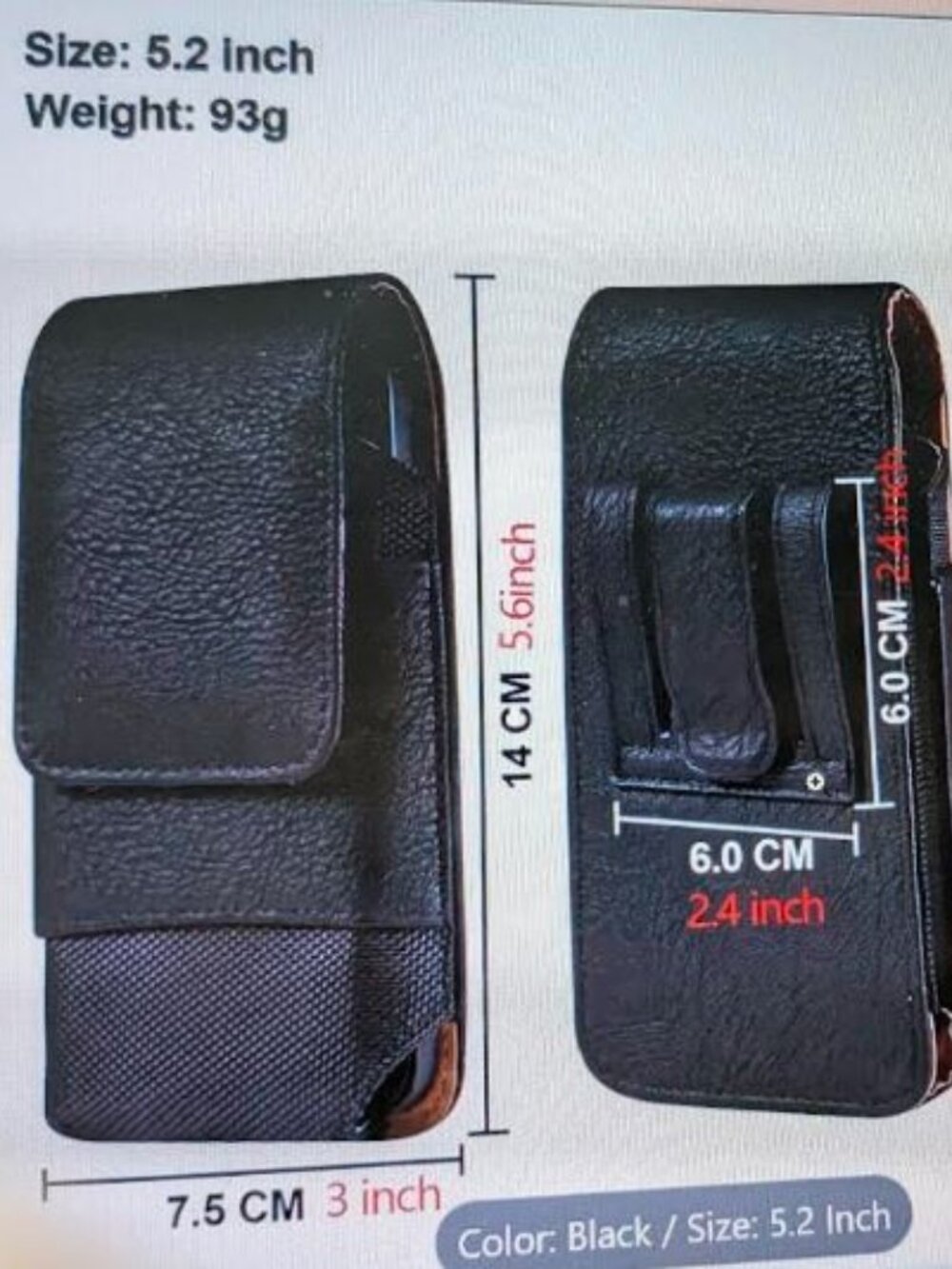 Elegant Cowhide Phone Pouch Waist Holder Belt Bag - Grain Leather